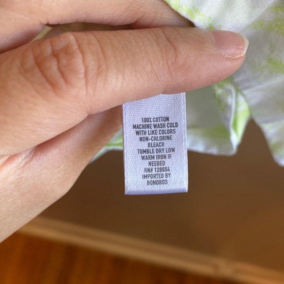 BONOBOS Standard Fit Palm Print Button-Up Size M - Picture 8 of 8